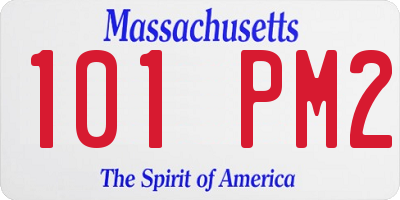 MA license plate 101PM2