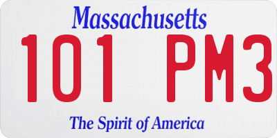 MA license plate 101PM3