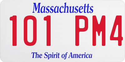 MA license plate 101PM4