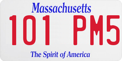 MA license plate 101PM5