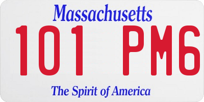 MA license plate 101PM6