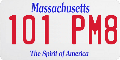 MA license plate 101PM8