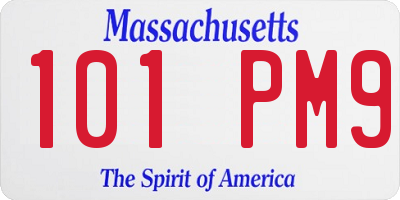 MA license plate 101PM9