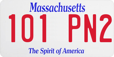 MA license plate 101PN2