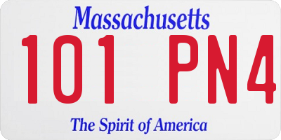 MA license plate 101PN4