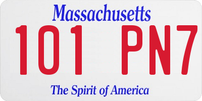 MA license plate 101PN7