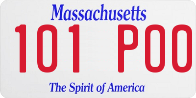 MA license plate 101PO0