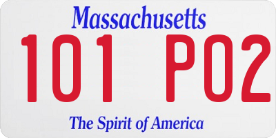 MA license plate 101PO2