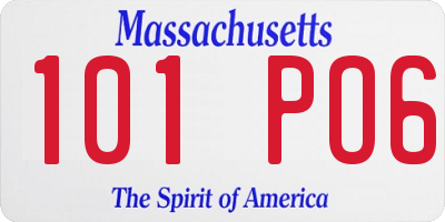 MA license plate 101PO6