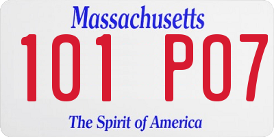 MA license plate 101PO7