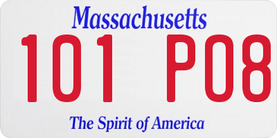 MA license plate 101PO8