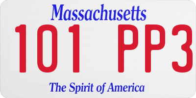 MA license plate 101PP3