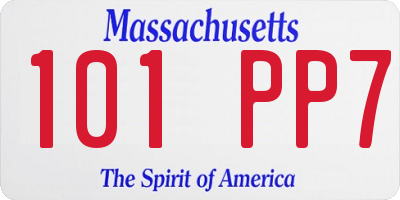 MA license plate 101PP7