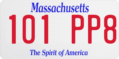 MA license plate 101PP8