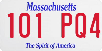 MA license plate 101PQ4