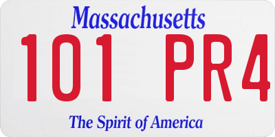 MA license plate 101PR4