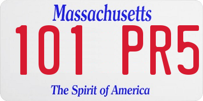 MA license plate 101PR5