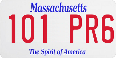 MA license plate 101PR6