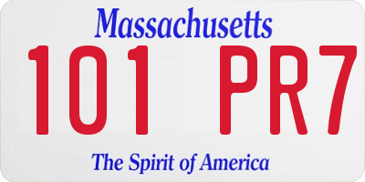 MA license plate 101PR7