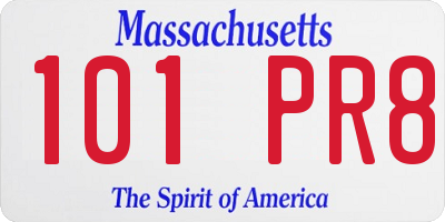 MA license plate 101PR8