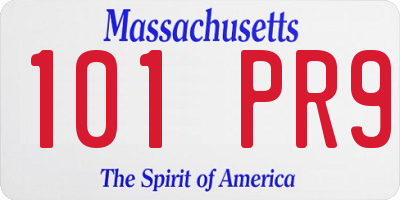 MA license plate 101PR9