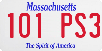 MA license plate 101PS3