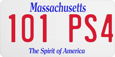 MA license plate 101PS4