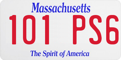 MA license plate 101PS6