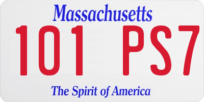 MA license plate 101PS7