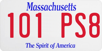 MA license plate 101PS8