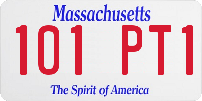 MA license plate 101PT1