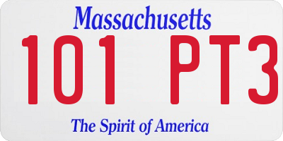 MA license plate 101PT3