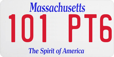 MA license plate 101PT6