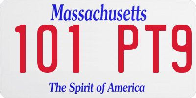 MA license plate 101PT9