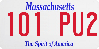 MA license plate 101PU2