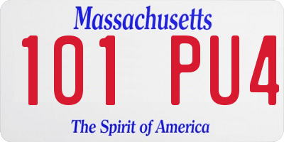 MA license plate 101PU4