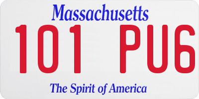 MA license plate 101PU6