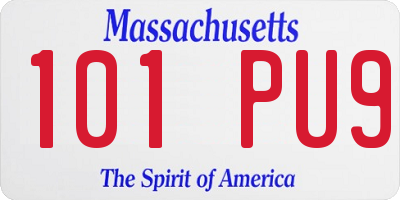 MA license plate 101PU9