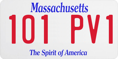 MA license plate 101PV1