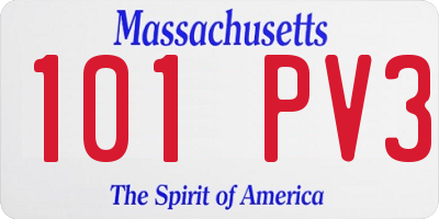 MA license plate 101PV3