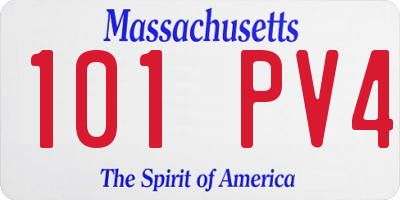 MA license plate 101PV4