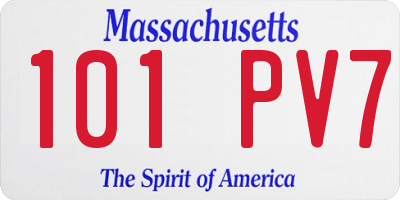 MA license plate 101PV7