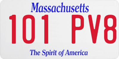 MA license plate 101PV8