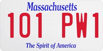 MA license plate 101PW1