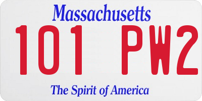 MA license plate 101PW2