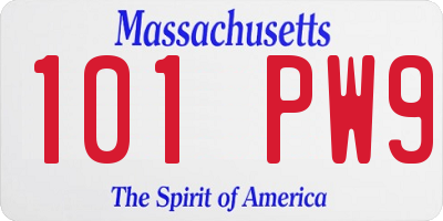 MA license plate 101PW9