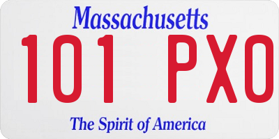 MA license plate 101PX0