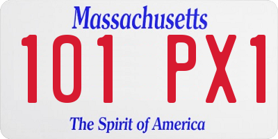 MA license plate 101PX1