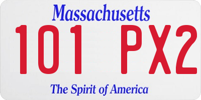 MA license plate 101PX2