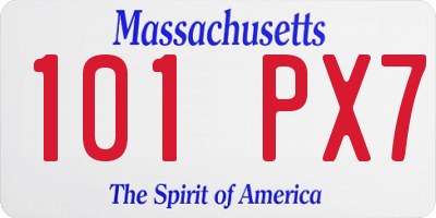 MA license plate 101PX7